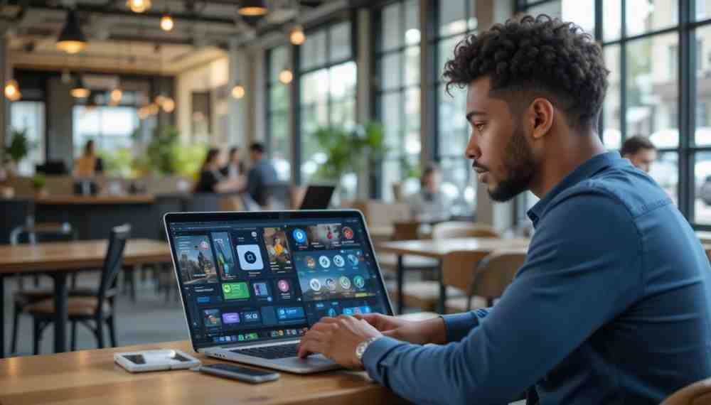 Freelance worker with laptop showing variable income and gig economy work challenging traditional budgeting